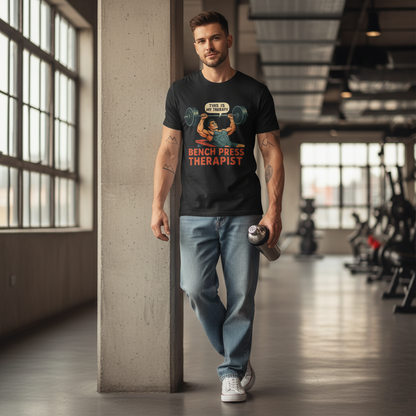 Bench Press Therapist T-Shirt – Vintage Gym Humor & Casual Streetwear
