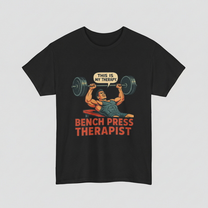 Bench Press Therapist T-Shirt – Vintage Gym Humor & Casual Streetwear